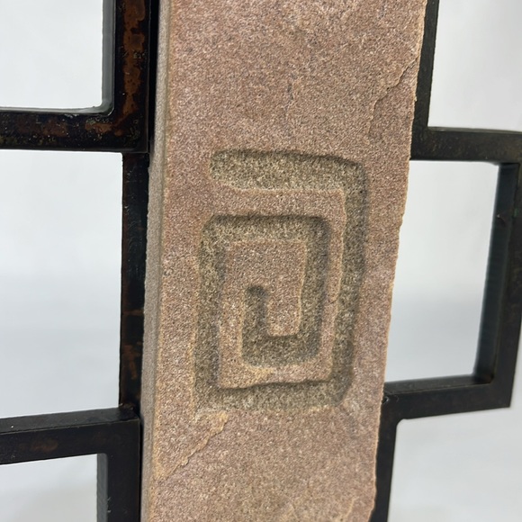 Vintage Set of Iron and Sandstone Taper Candle Holders - Picture 5 of 10